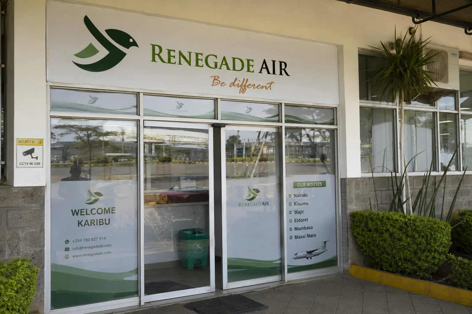 Renegade Air customer office at Wilson Airport in Nairobi