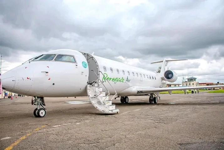 Renegade Air jet with its branded fuselage prepared for boarding